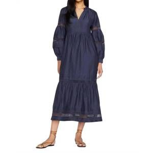 marie oliver natty tiered floral-embroidered midi dress Marie Oliver Natty Tiered Floral-Embroidered Midi Dress